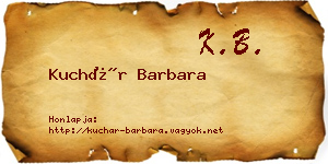 Kuchár Barbara névjegykártya